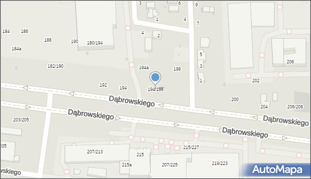 Łódź, Dąbrowskiego Jarosława, gen., 194/198, mapa Łodzi