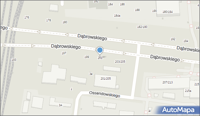 Łódź, Dąbrowskiego Jarosława, gen., 201, mapa Łodzi