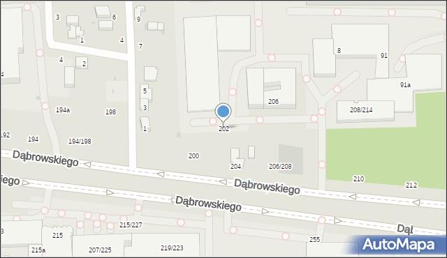 Łódź, Dąbrowskiego Jarosława, gen., 202, mapa Łodzi