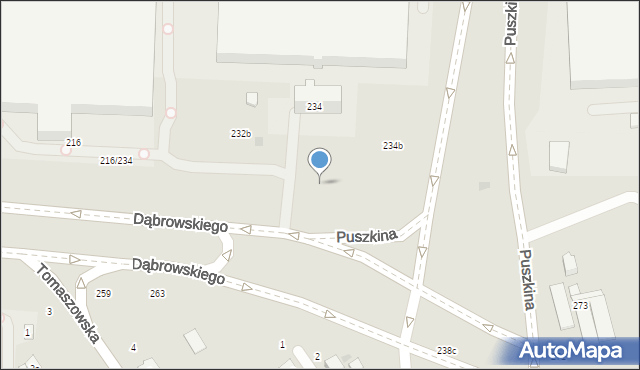 Łódź, Dąbrowskiego Jarosława, gen., 216, mapa Łodzi