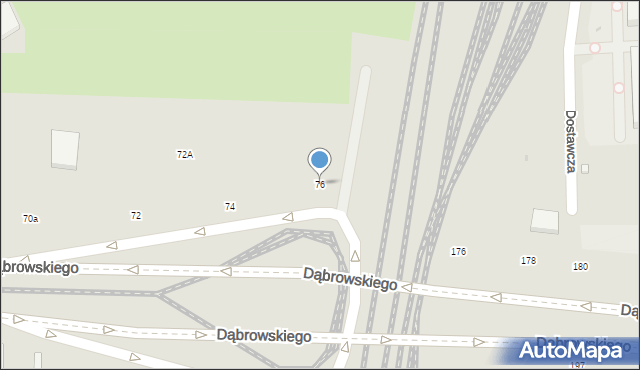 Łódź, Dąbrowskiego Jarosława, gen., 76, mapa Łodzi