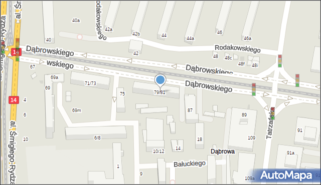 Łódź, Dąbrowskiego Jarosława, gen., 79/81, mapa Łodzi