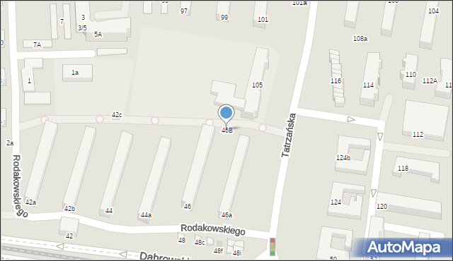 Łódź, Dąbrowskiego Jarosława, gen., 46B, mapa Łodzi