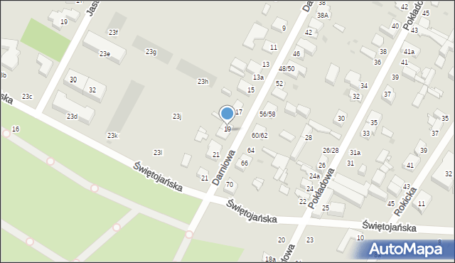 Łódź, Darniowa, 19, mapa Łodzi