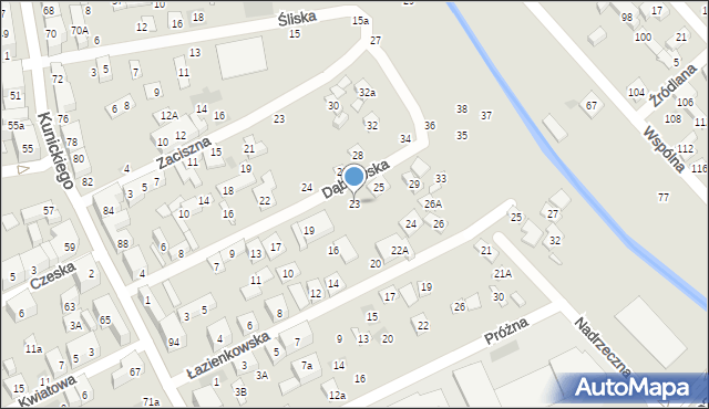 Lublin, Dąbrowska, 23, mapa Lublina