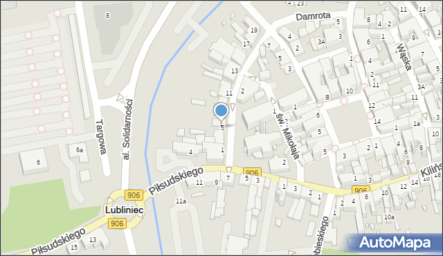 Lubliniec, Damrota Konstantego, ks., 5, mapa Lubliniec