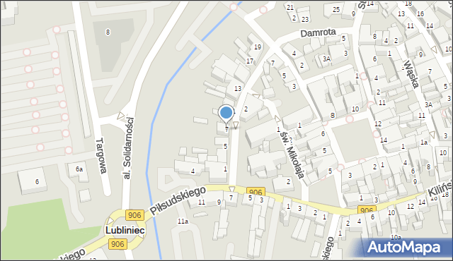Lubliniec, Damrota Konstantego, ks., 7, mapa Lubliniec