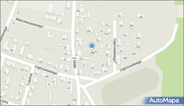 Luboń, Dąbrowskiego Henryka, gen., 25a, mapa Luboń