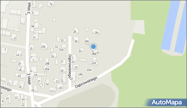 Luboń, Dąbrowskiego Henryka, gen., 26a, mapa Luboń