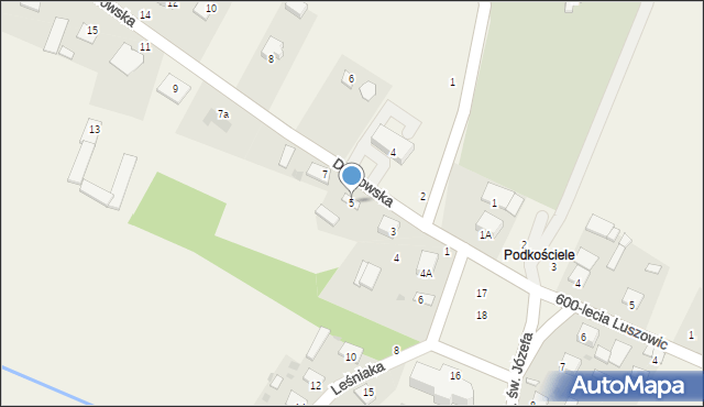 Luszowice, Dąbrowska, 5, mapa Luszowice