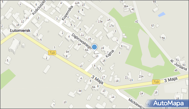 Lutomiersk, Dąbrowskiego, 10A, mapa Lutomiersk