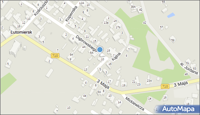 Lutomiersk, Dąbrowskiego, 12a, mapa Lutomiersk