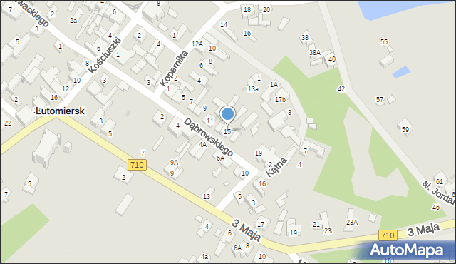 Lutomiersk, Dąbrowskiego, 15, mapa Lutomiersk