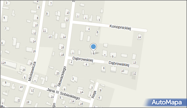 Mała Wieś, Dąbrowskiej Marii, 5, mapa Mała Wieś