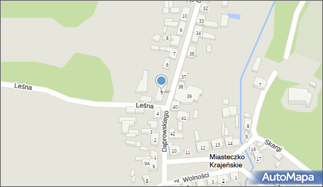Miasteczko Krajeńskie, Dąbrowskiego, 5, mapa Miasteczko Krajeńskie