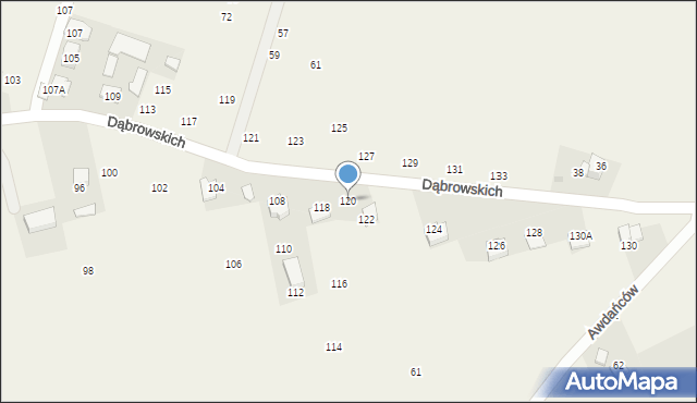 Michałowice, Dąbrowskich, 120, mapa Michałowice