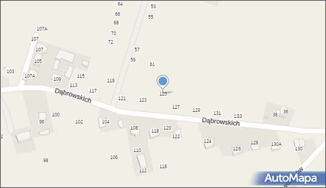 Michałowice, Dąbrowskich, 125, mapa Michałowice