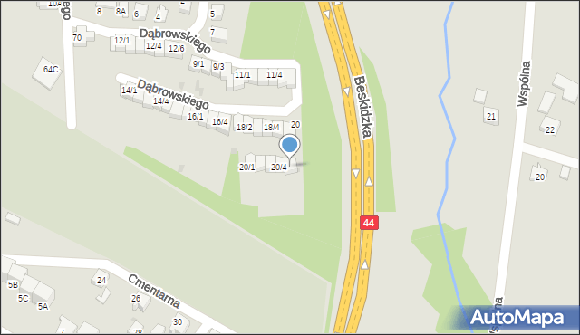 Mikołów, Dąbrowskiego Henryka, gen., 20/5, mapa Mikołów