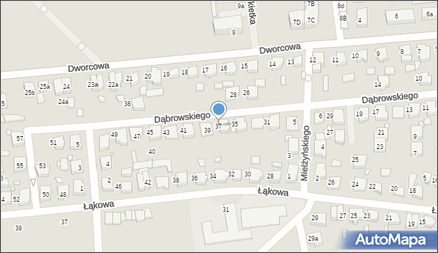 Miłosław, Dąbrowskiego Henryka, gen., 37, mapa Miłosław