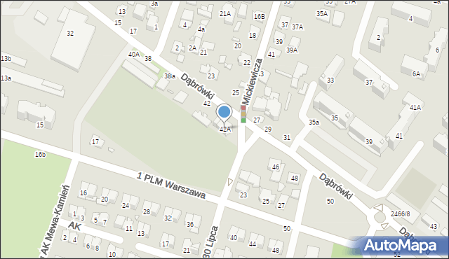 Mińsk Mazowiecki, Dąbrówki, 42A, mapa Mińsk Mazowiecki