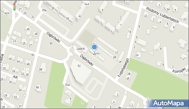 Mińsk Mazowiecki, Dąbrówki, 43, mapa Mińsk Mazowiecki