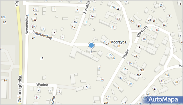 Modrzyca, Dąbrowskiej Marii, 1, mapa Modrzyca