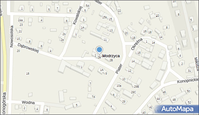 Modrzyca, Dąbrowskiej Marii, 2a, mapa Modrzyca