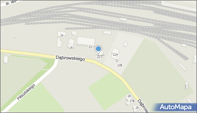 Morąg, Dąbrowskiego Henryka, gen., 22, mapa Morąg