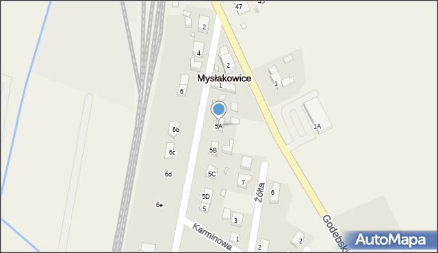 Mysłakowice, Daszyńskiego Ignacego, 5A, mapa Mysłakowice