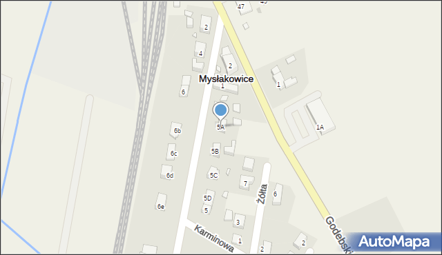 Mysłakowice, Daszyńskiego Ignacego, 5A, mapa Mysłakowice