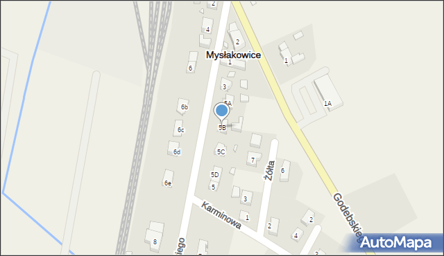 Mysłakowice, Daszyńskiego Ignacego, 5B, mapa Mysłakowice