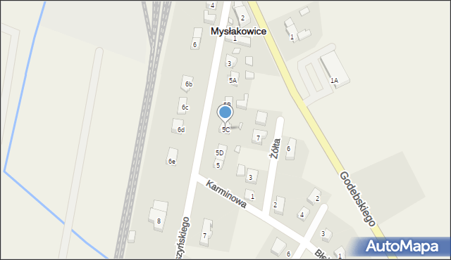 Mysłakowice, Daszyńskiego Ignacego, 5C, mapa Mysłakowice