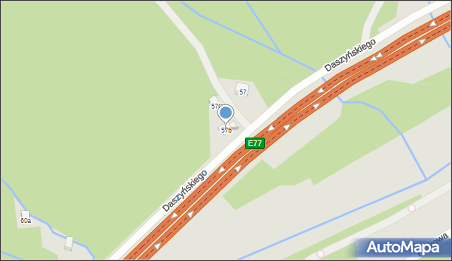 Myślenice, Daszyńskiego Ignacego, 57b, mapa Myślenice