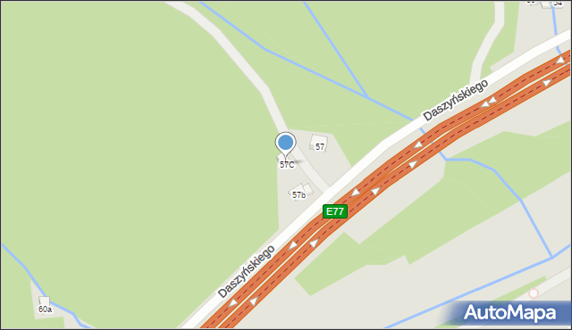 Myślenice, Daszyńskiego Ignacego, 57C, mapa Myślenice