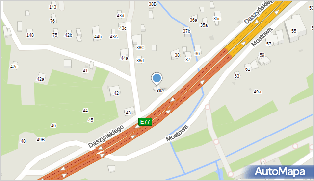 Myślenice, Daszyńskiego Ignacego, 65, mapa Myślenice