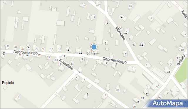 Narew, Dąbrowskiego, 8, mapa Narew