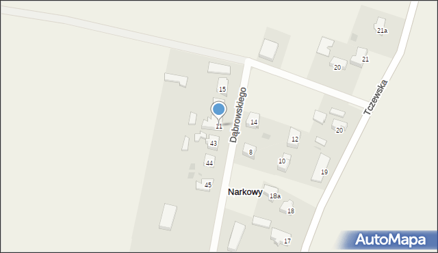 Narkowy, Dąbrowskiego, gen., 11, mapa Narkowy