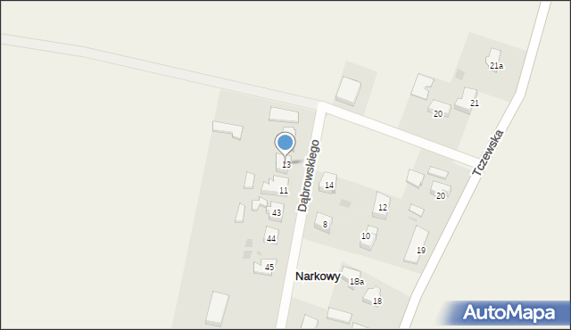 Narkowy, Dąbrowskiego, gen., 13, mapa Narkowy