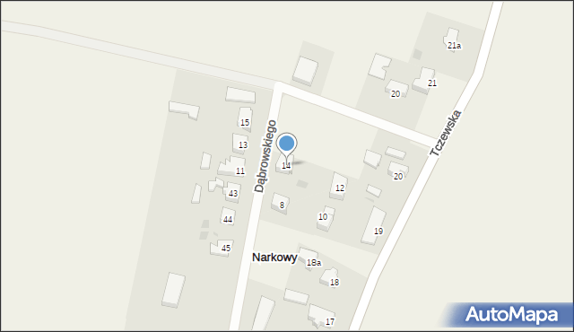 Narkowy, Dąbrowskiego, gen., 14, mapa Narkowy