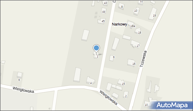 Narkowy, Dąbrowskiego, gen., 49, mapa Narkowy