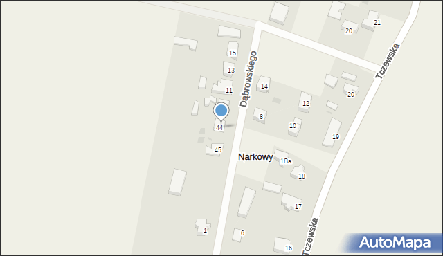 Narkowy, Dąbrowskiego, gen., 7, mapa Narkowy