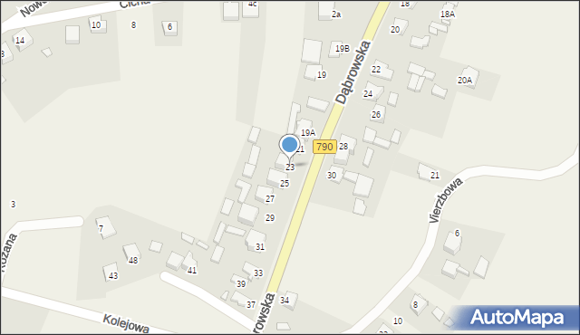 Niegowonice, Dąbrowska, 23, mapa Niegowonice