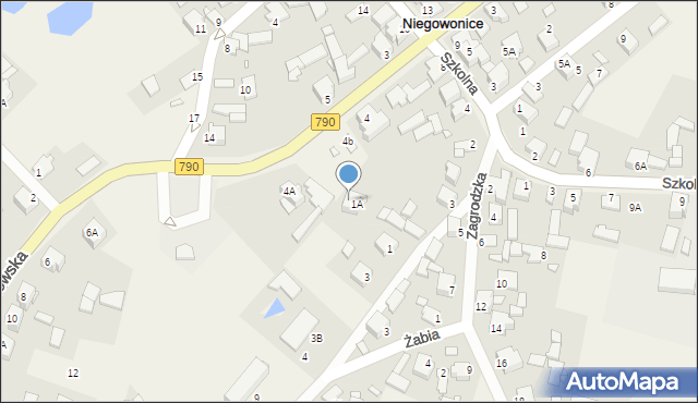 Niegowonice, Dąbrowska, 4A, mapa Niegowonice