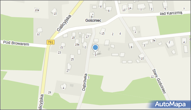 Niesułowice, Dąbrówka, 1, mapa Niesułowice