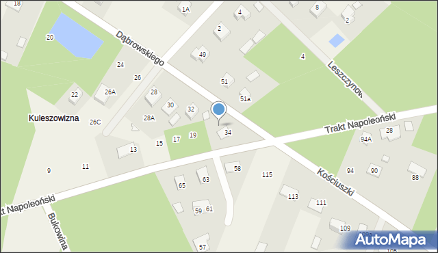 Niewodnica Kościelna, Dąbrowskiego, 34A, mapa Niewodnica Kościelna