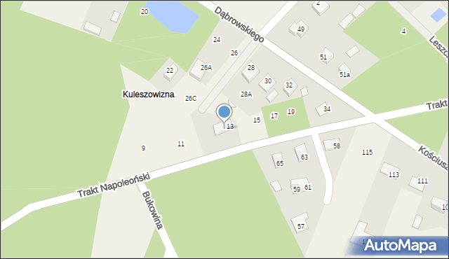 Niewodnica Kościelna, Dąbrowskiego, 34F, mapa Niewodnica Kościelna