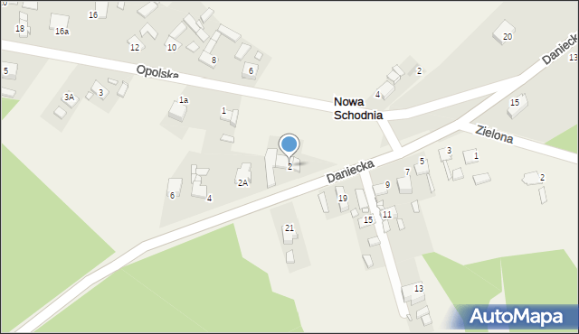 Nowa Schodnia, Daniecka, 2, mapa Nowa Schodnia