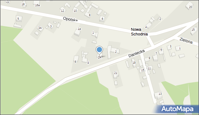 Nowa Schodnia, Daniecka, 2A, mapa Nowa Schodnia