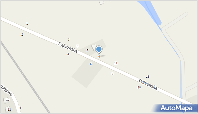 Olesno, Dąbrowska, 9, mapa Olesno