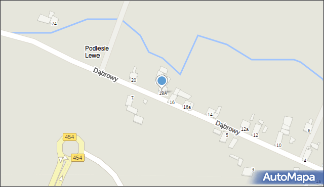 Opole, Dąbrowy, 18A, mapa Opola